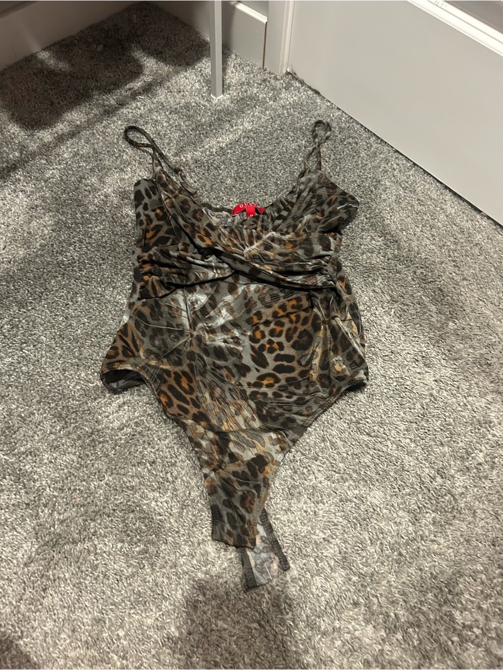 Leopard Print One Piece bodysuit - Brown/Black